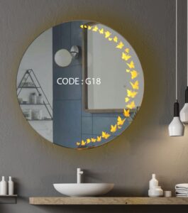 آیینه چراغ دار سایز 60 کد G18 رنگ نور سفید